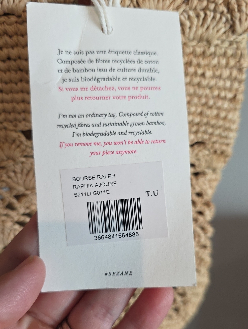 NWT Sezane Ralph Weaved Bag In Raffia - Picture 5 of 13